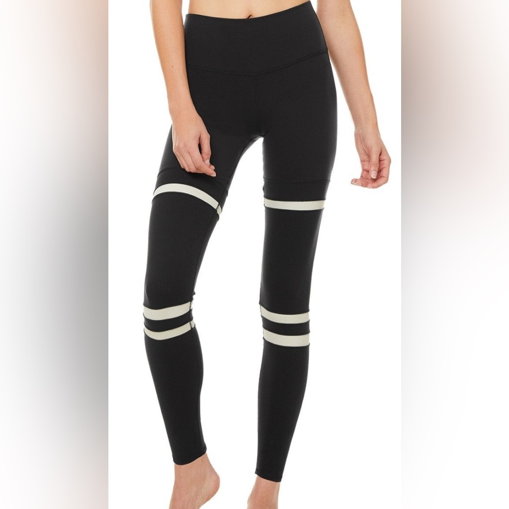 Alo High Waist Legit Black and Bone Women's Leggings size small